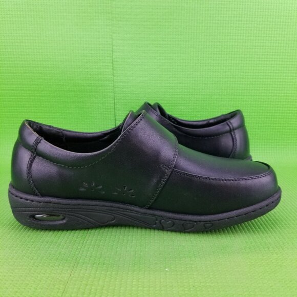 ✅PEDASVON Nursing Restaurant Comfort Shoes Womens 8.5 Black Leather Light Loafer - Picture 9 of 10